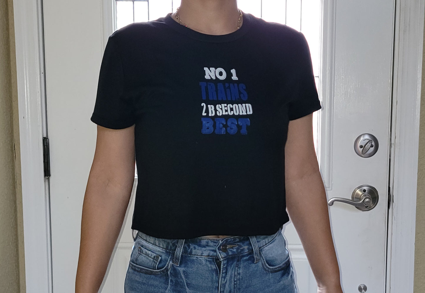 WOMENS NO 1 TRAINS 2 B SECOND BEST CROP TOP